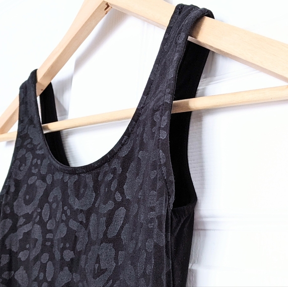 H&M Bodycon Little Black Animal Print Tank Dress, Sz 2 fit. 90s Party Vibes. - Picture 5 of 9
